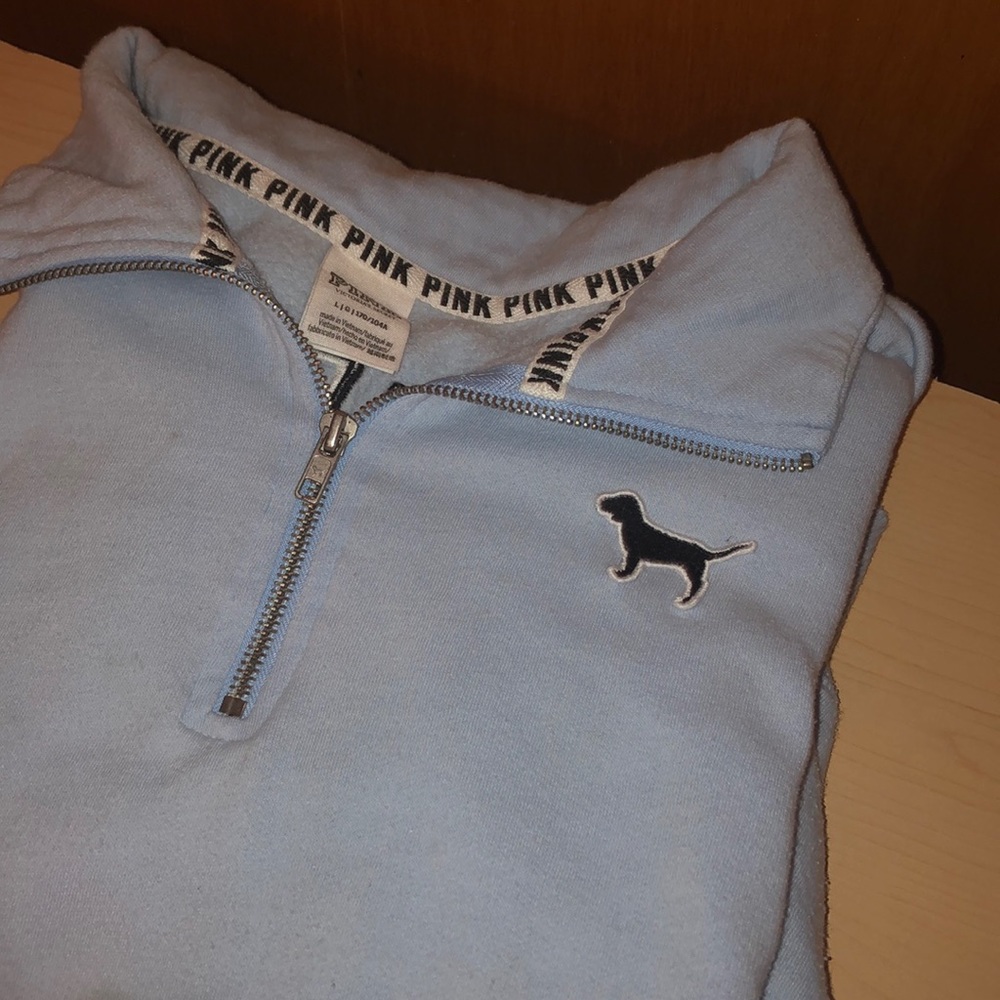 L PINK quarter zip